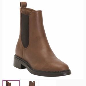 Brown Mirror Leather Chelsea Booties EU Size 37